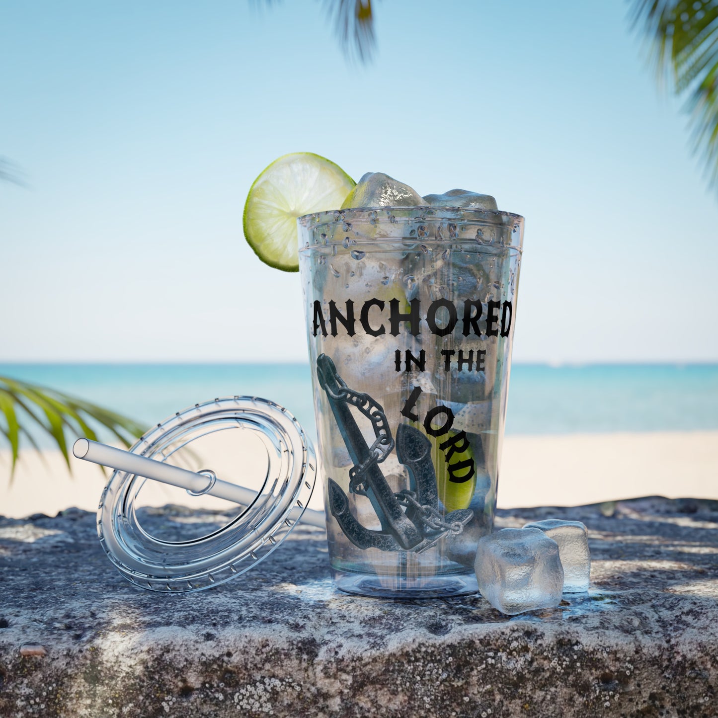 Anchored in the Lord 16oz Tumbler with Straw