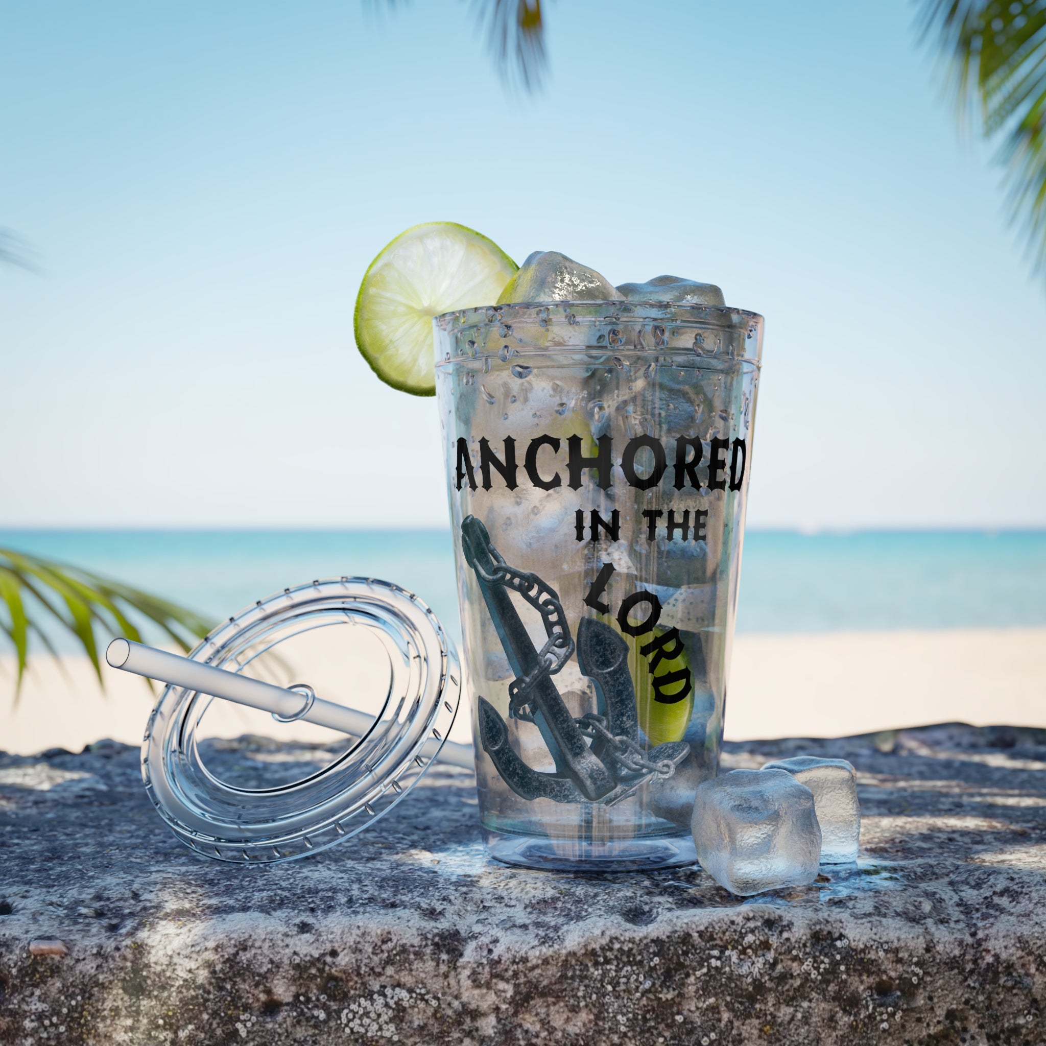 Anchored in the Lord 16oz Tumbler with Straw