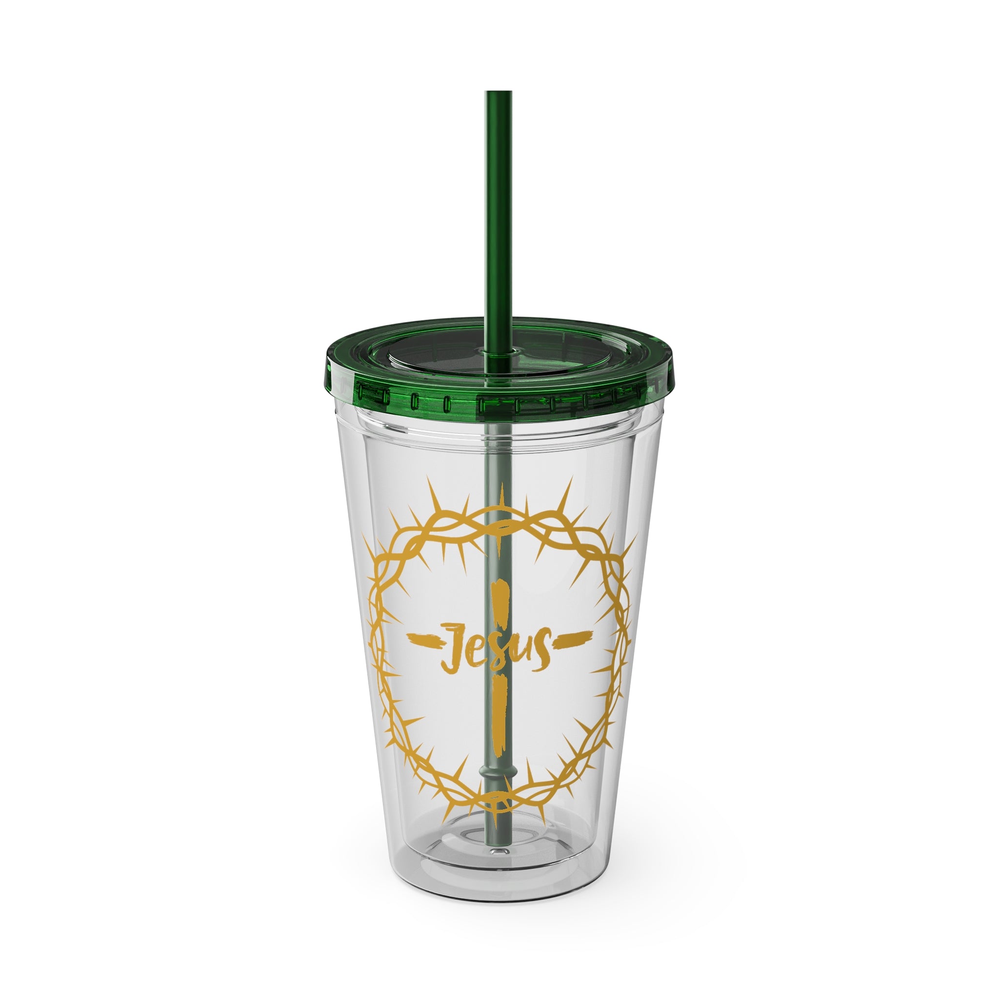 Jesus Crown of Thorns 16oz Tumbler with Straw