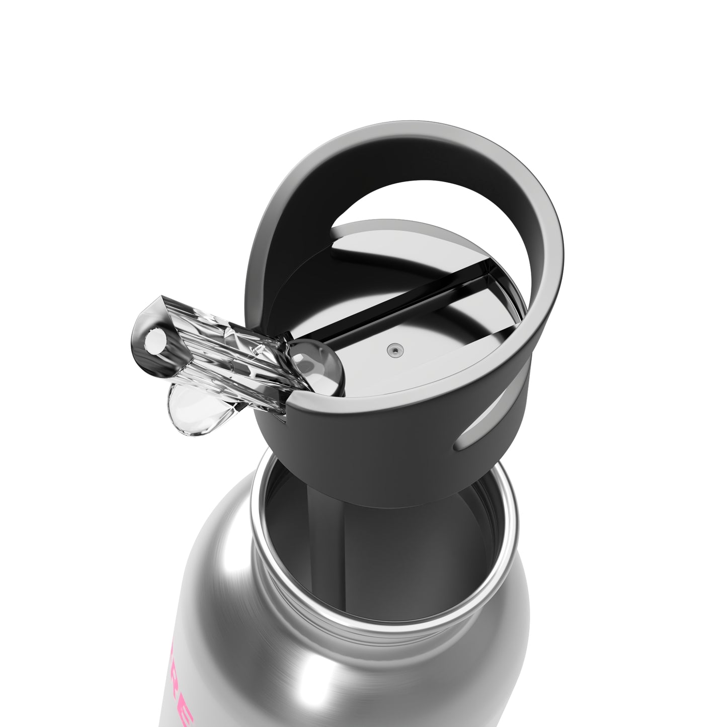 Breast Cancer Butterfly Awareness Stainless Steel 20oz Water Bottle With Straw