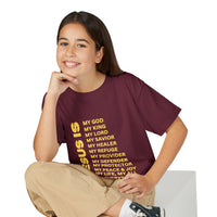 Christian JESUS IS Youth Short Sleeve - Yellow