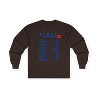 Bible Emergency Numbers Long Sleeve Tee - Blue