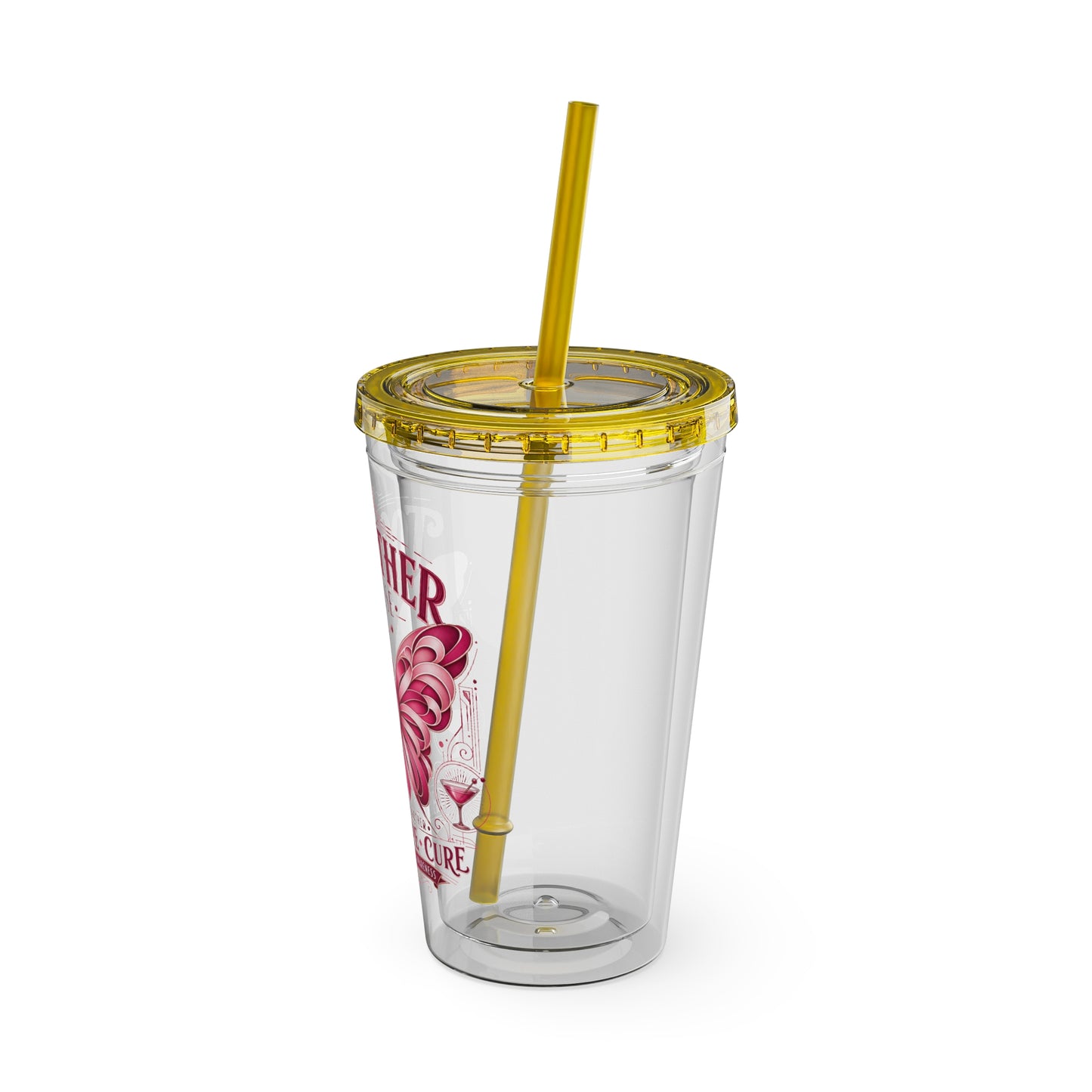 Together We Rise Butterfly Breast Cancer 16oz Tumbler with Straw