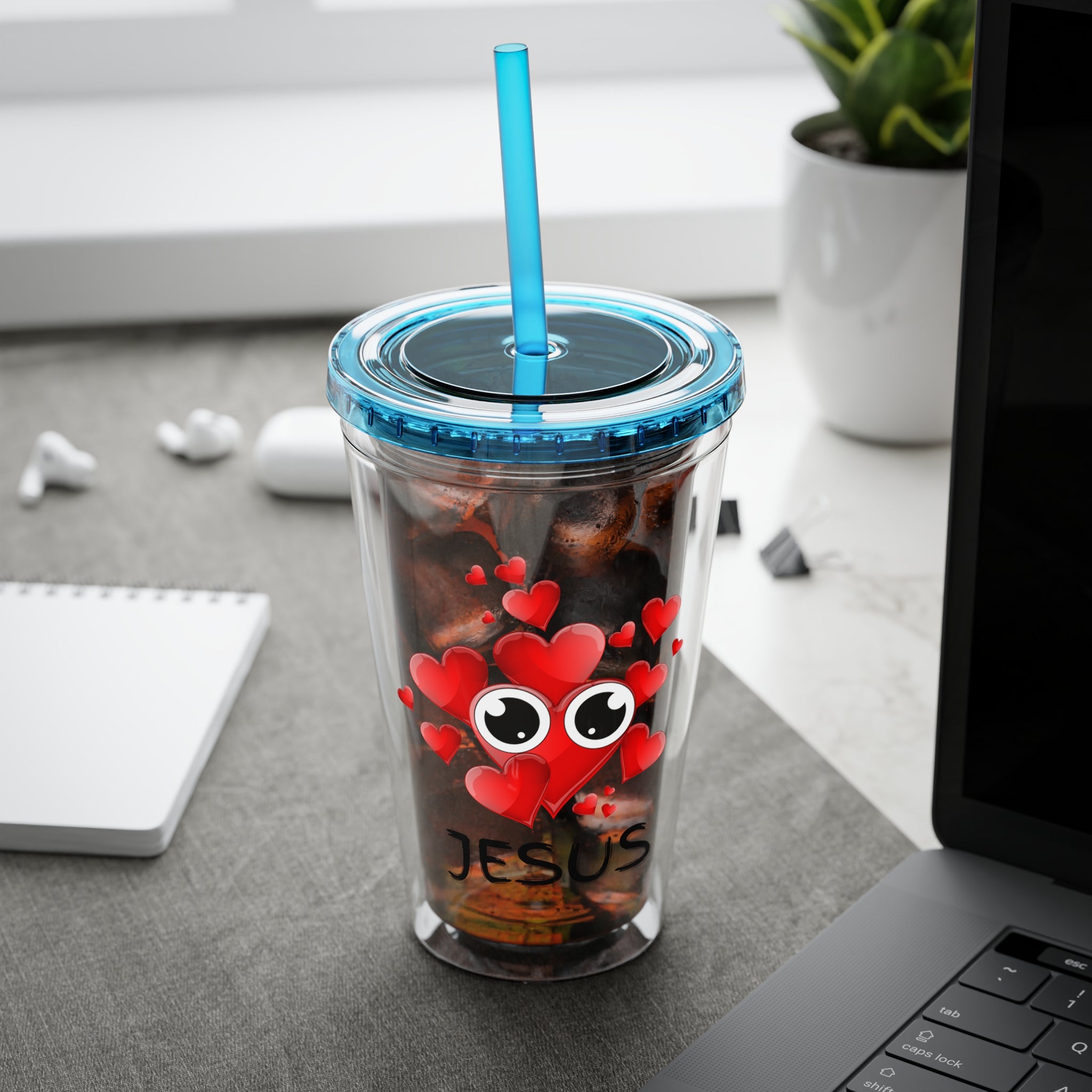 Jesus Heart Love 16oz Tumbler with Straw