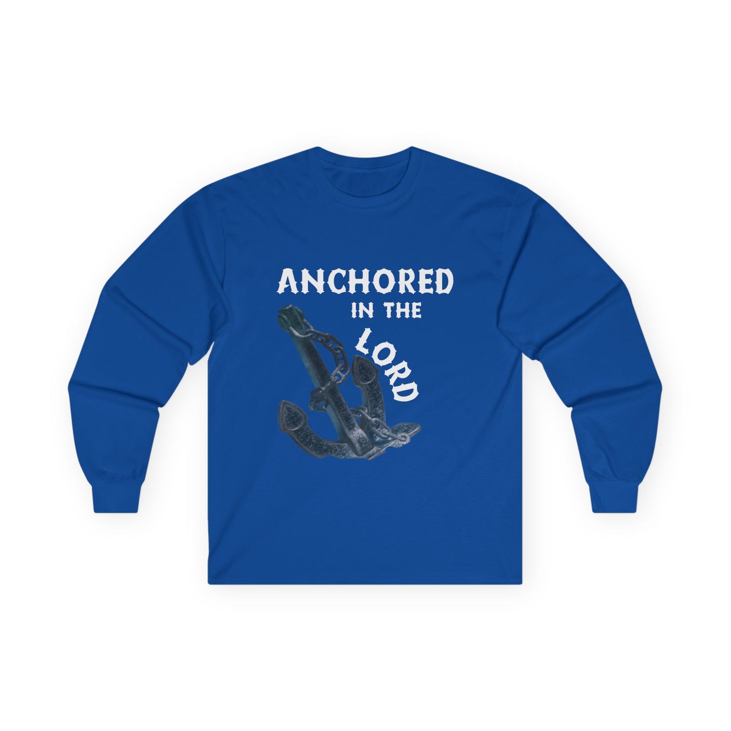 Anchored in the Lord Long Sleeve Tee - White