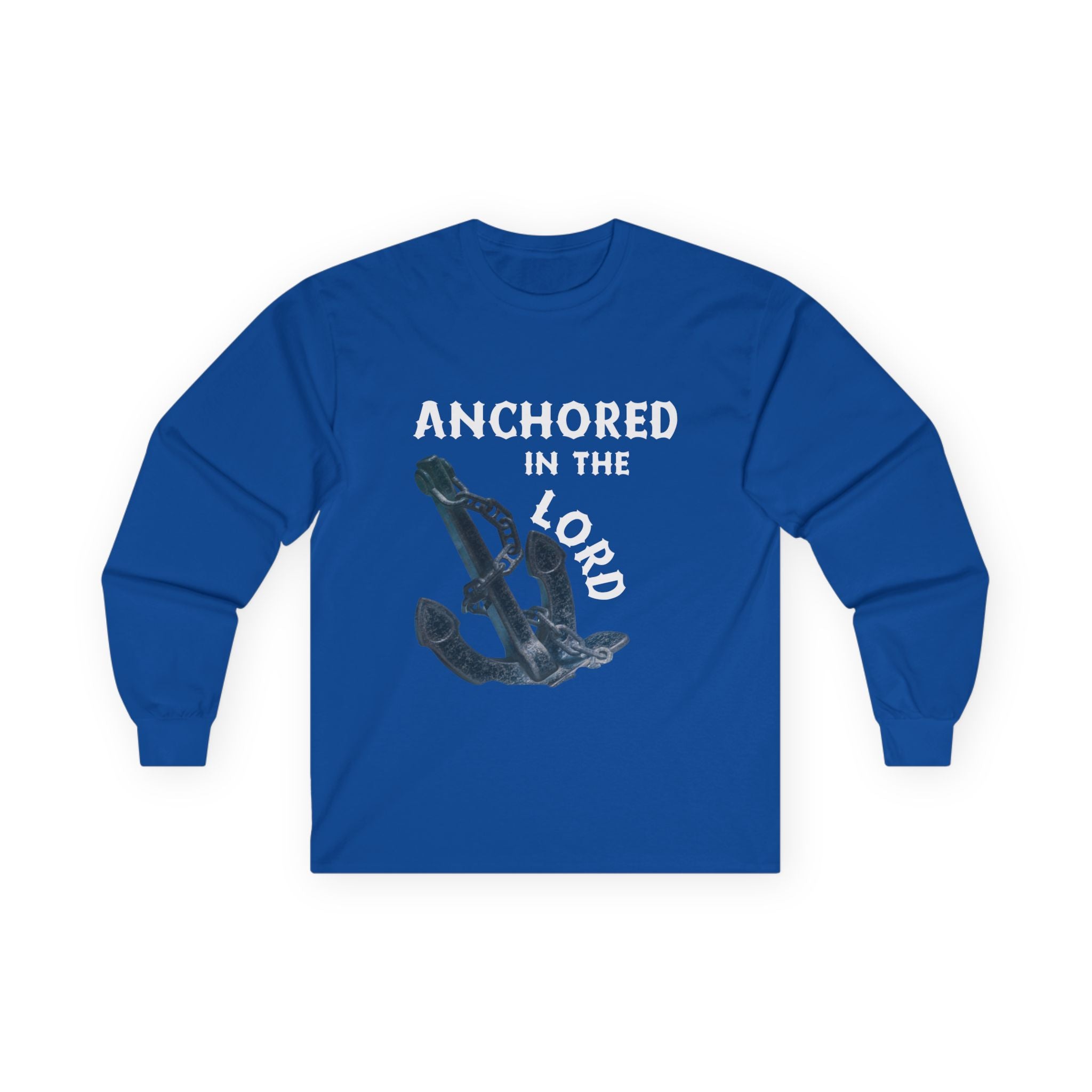 Anchored in the Lord Long Sleeve Tee - White