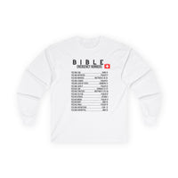 Bible Emergency Numbers Long Sleeve Tee - Black