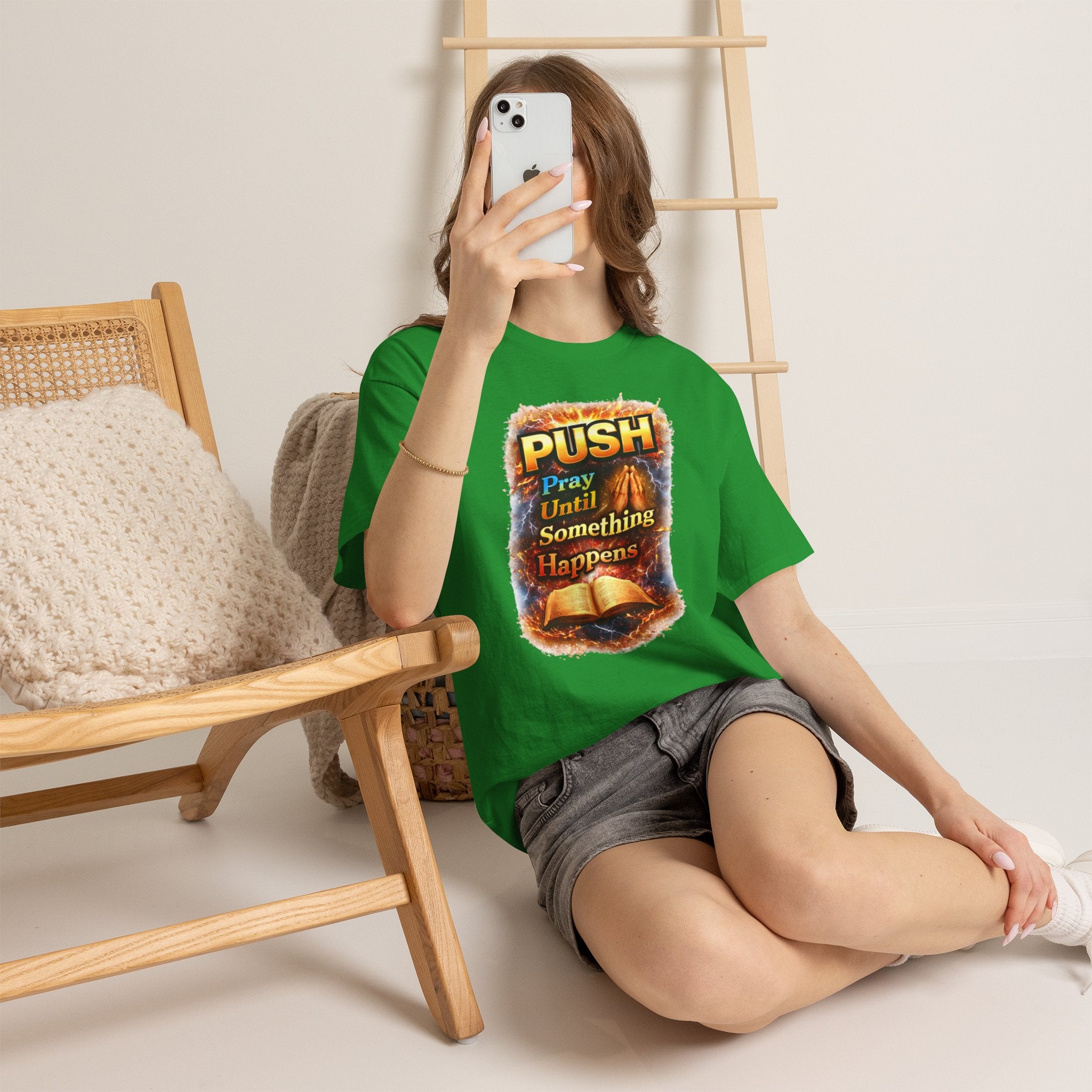 Push: Pray Until Something Happens T-Shirt — Bible 1