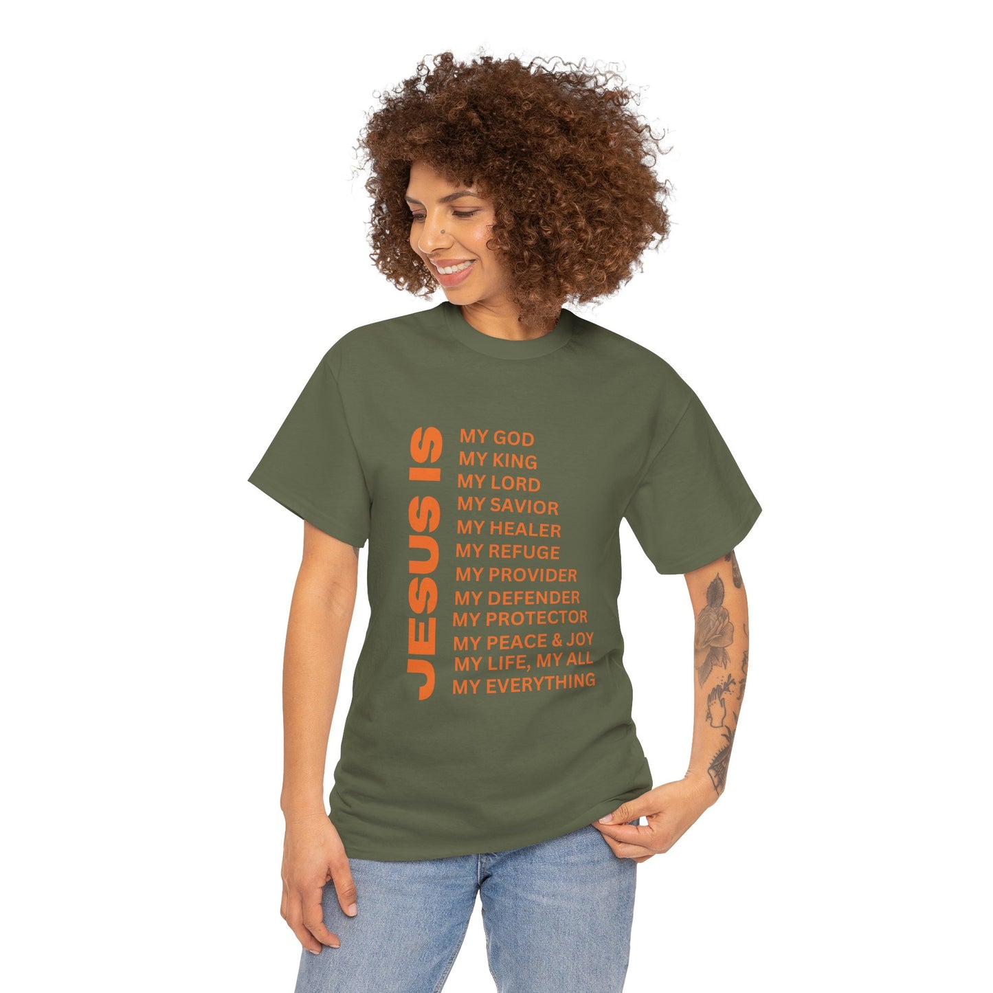 Christian JESUS IS T‑Shirt - Orange