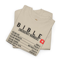 Bible Emergency Numbers Tee - Black