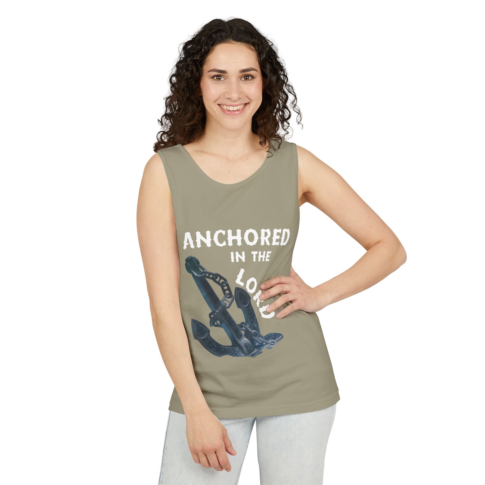 Anchored in the Lord Tank Top - White