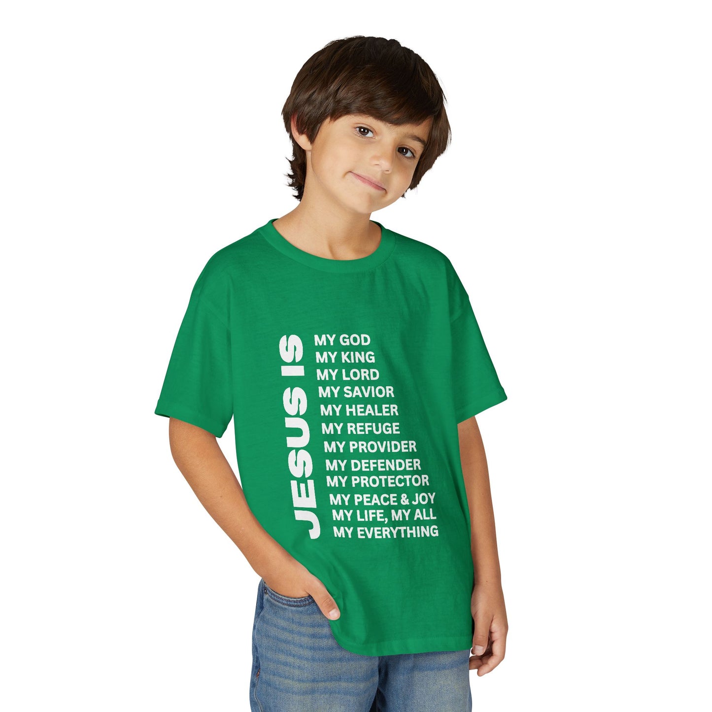 Christian JESUS IS Youth Short Sleeve - White