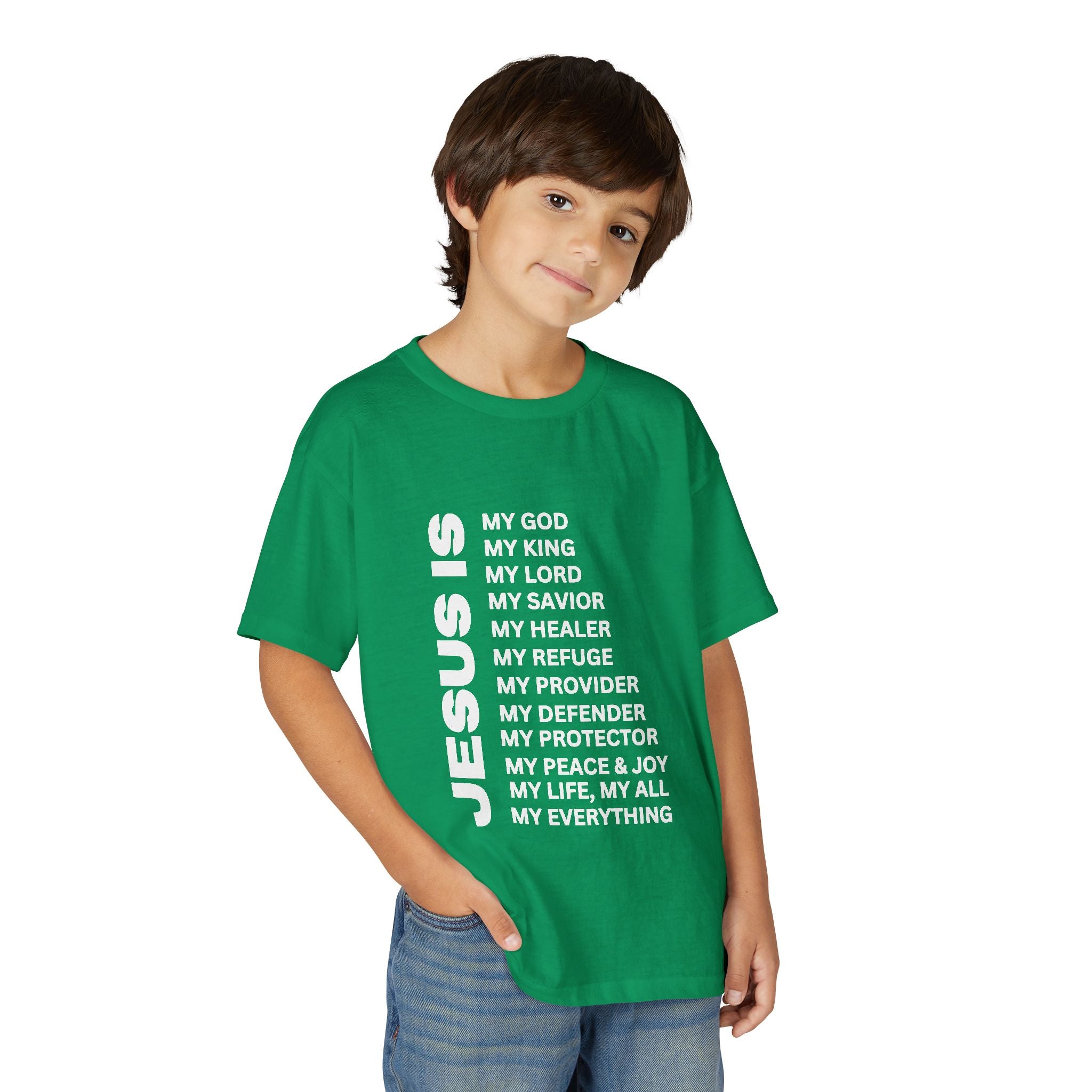 Christian JESUS IS Youth Short Sleeve - White