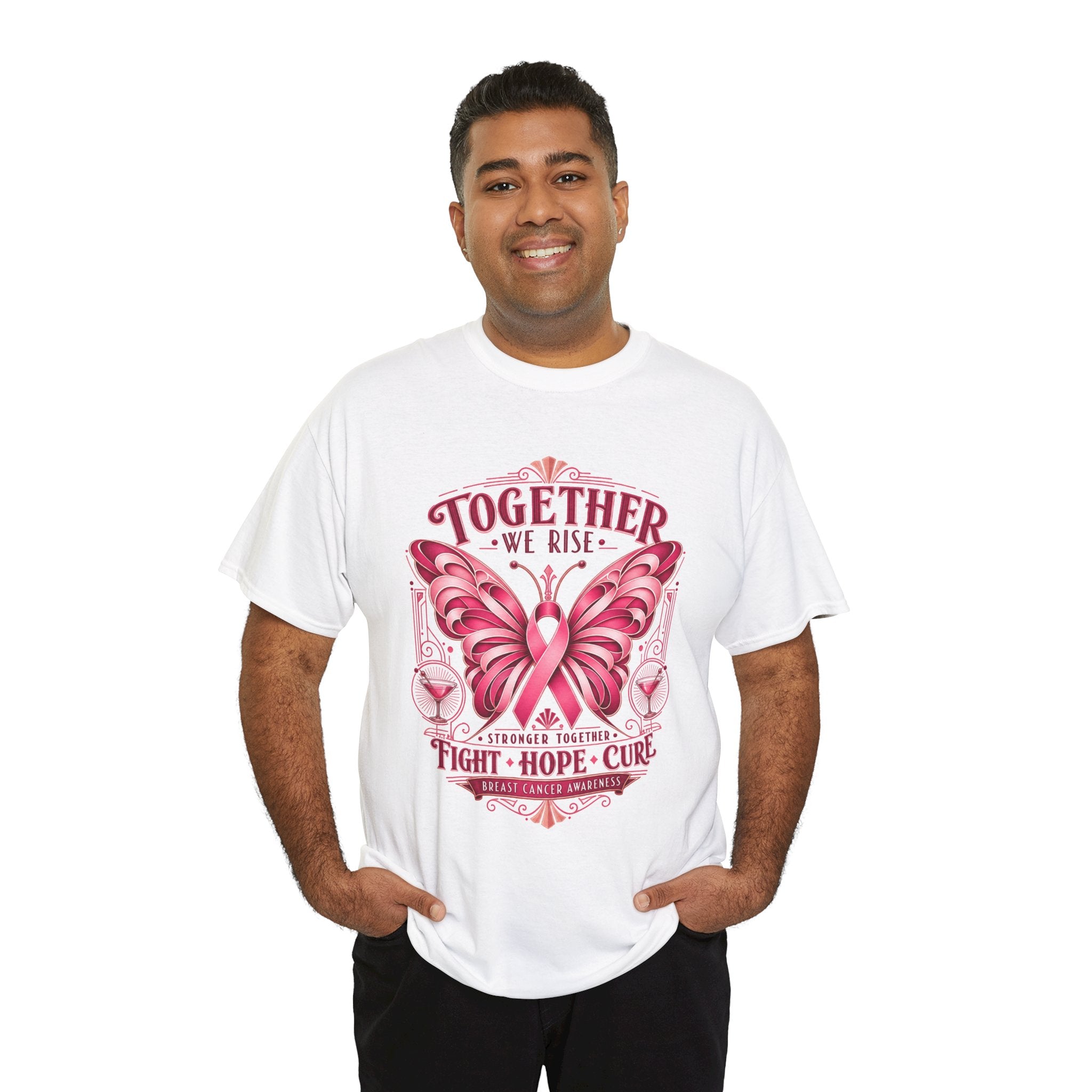 Together We Rise Breast Cancer Awareness T-Shirt — Fight Hope Cure Tee