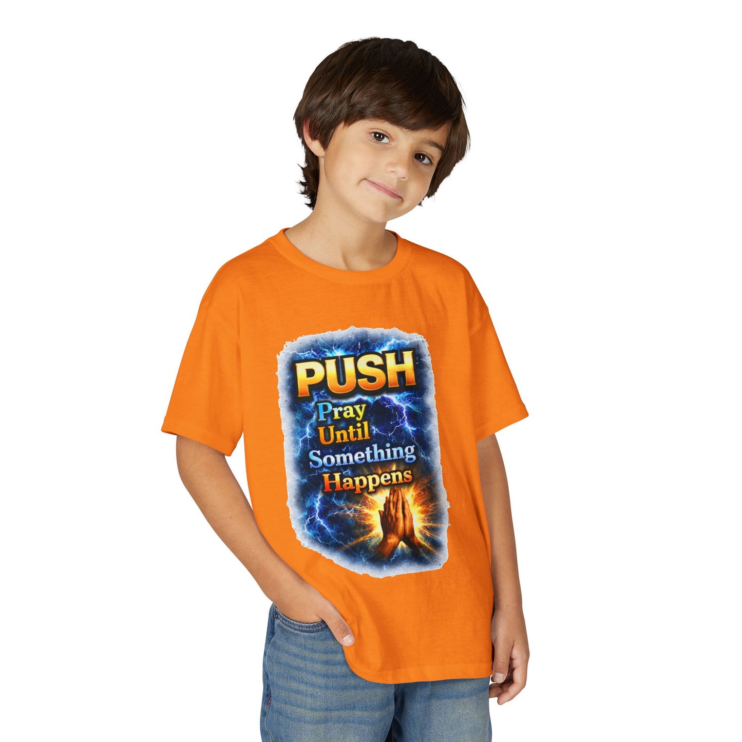 "Push: Pray Until Something Happens" Youth T-shirt - Hands