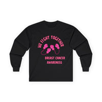 Breast Cancer Awareness Long Sleeve Tee — "We Fight Together" Pink Gloves