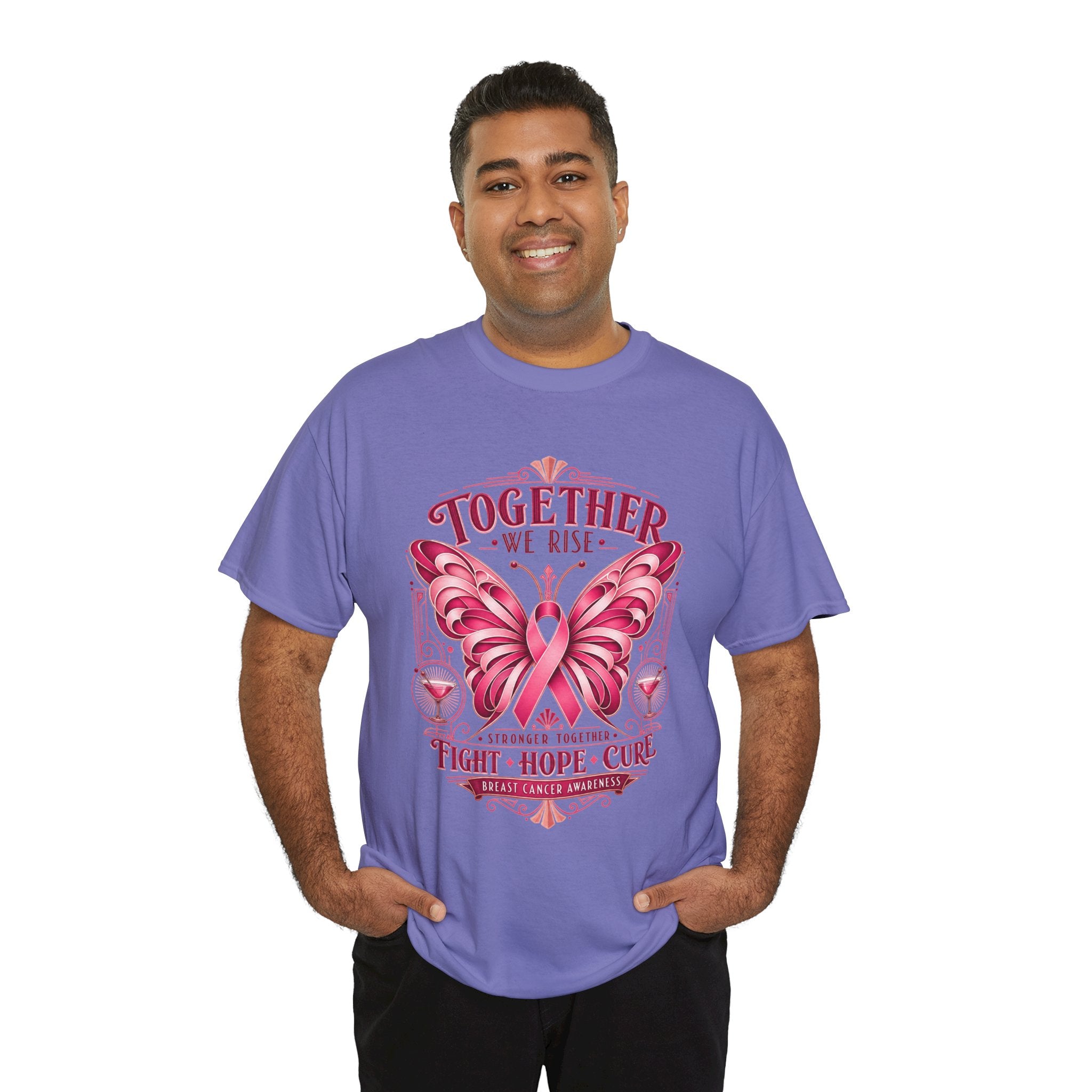 Together We Rise Breast Cancer Awareness T-Shirt — Fight Hope Cure Tee