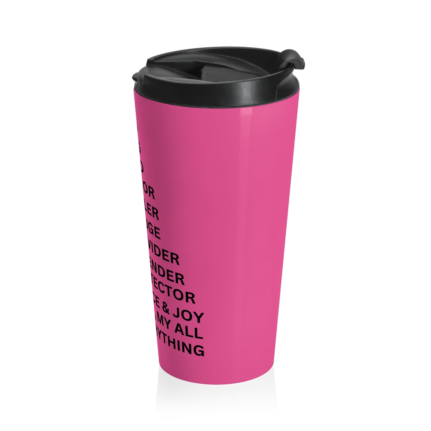 Christian JESUS IS Pink Stainless Steel Travel Mug - Blk
