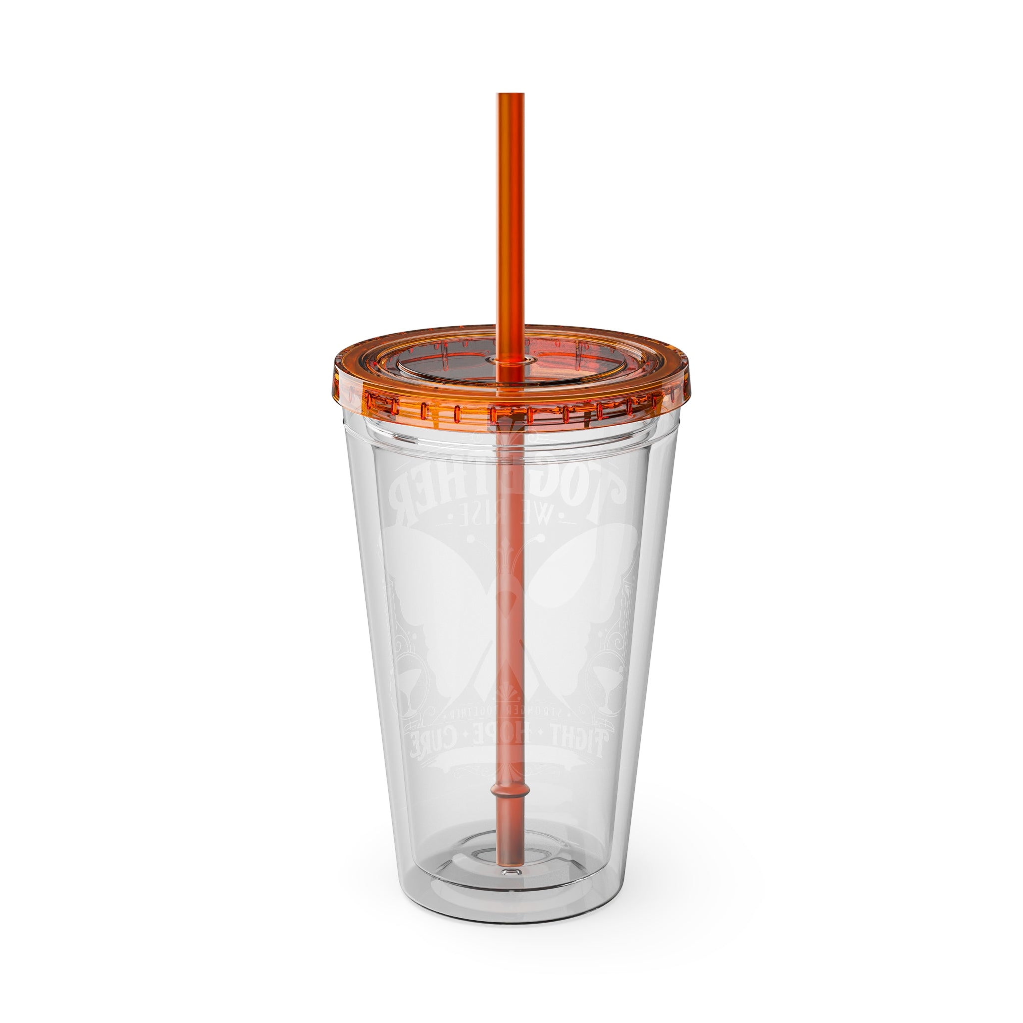 Together We Rise Butterfly Breast Cancer 16oz Tumbler with Straw