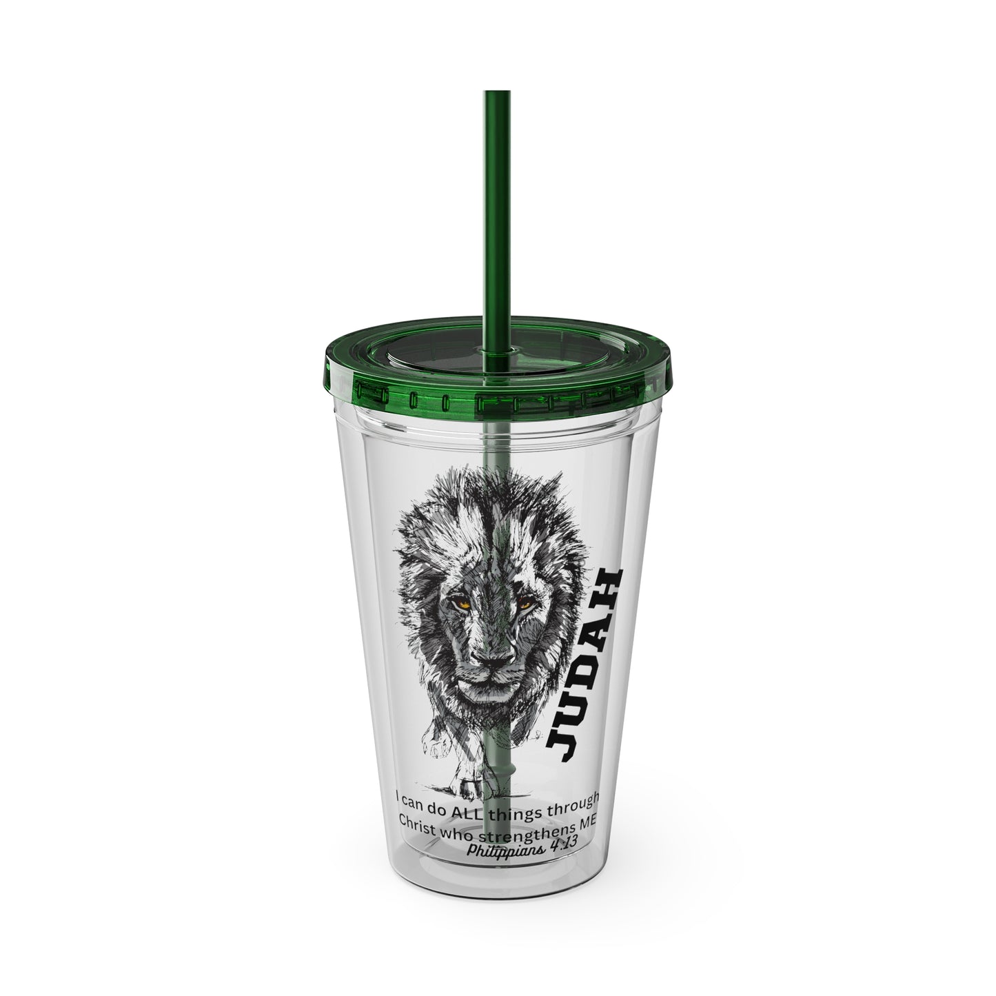 Lion of Judah 16oz Tumbler with Straw