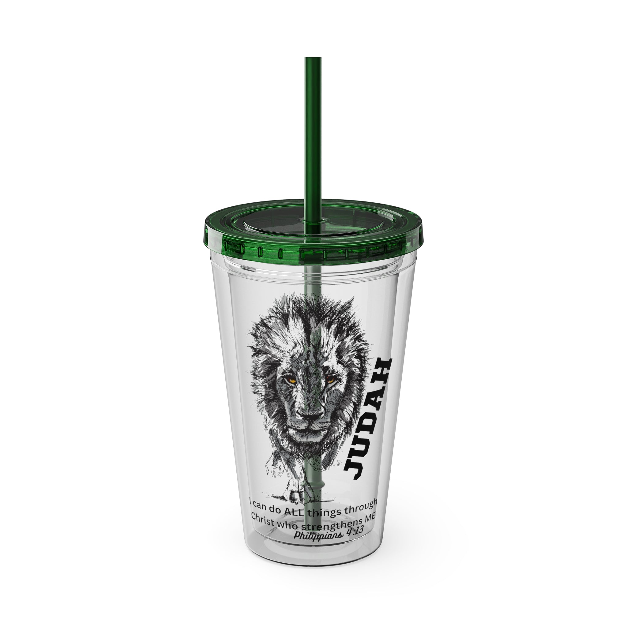 Lion of Judah 16oz Tumbler with Straw