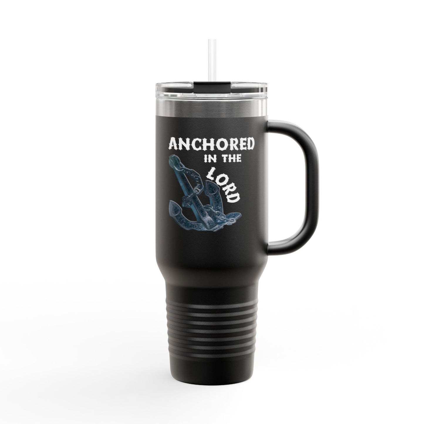 Anchored in the Lord 40oz Insulated Travel Mug White