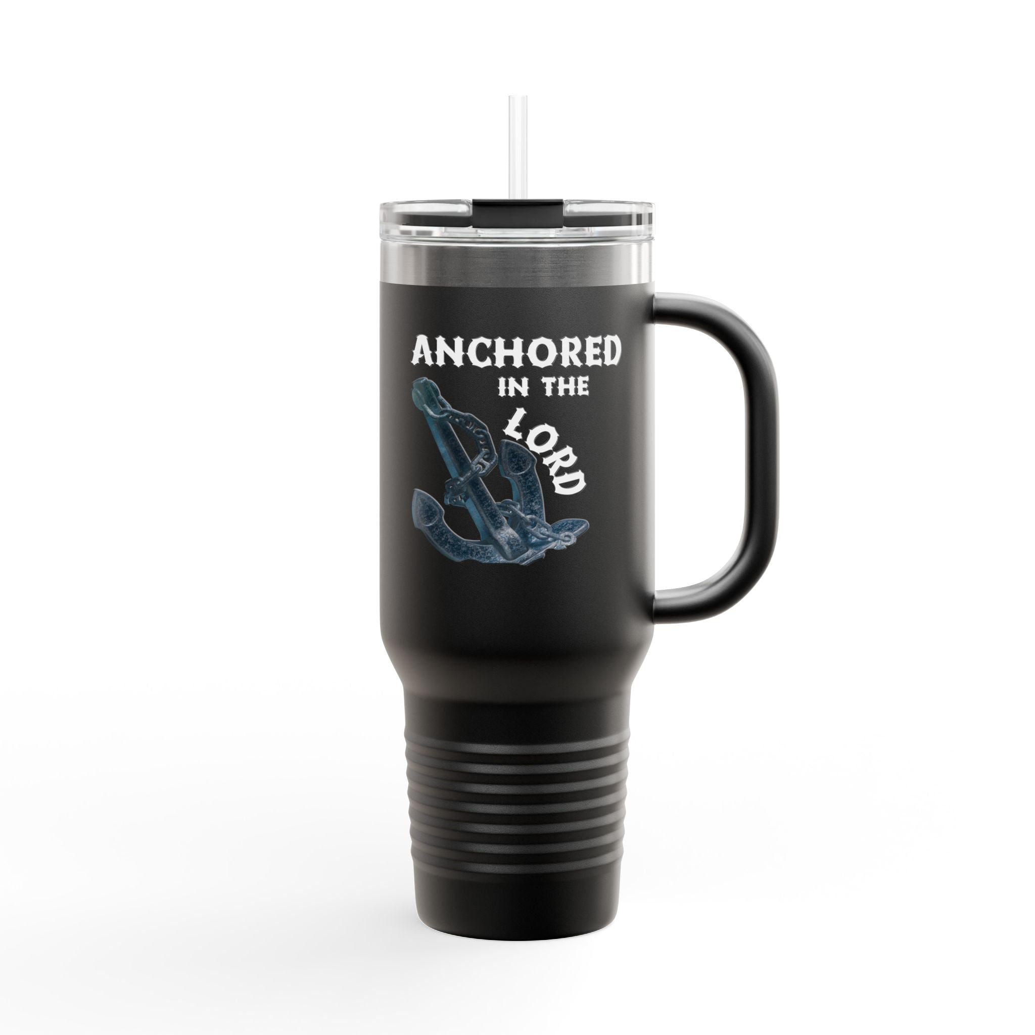 Anchored in the Lord 40oz Insulated Travel Mug White