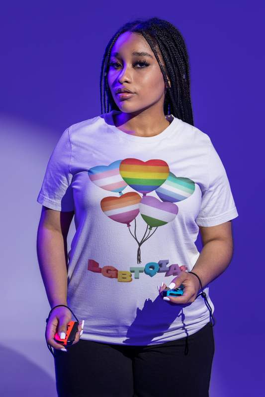 Pride Heart Balloons Short Sleeve Shirt