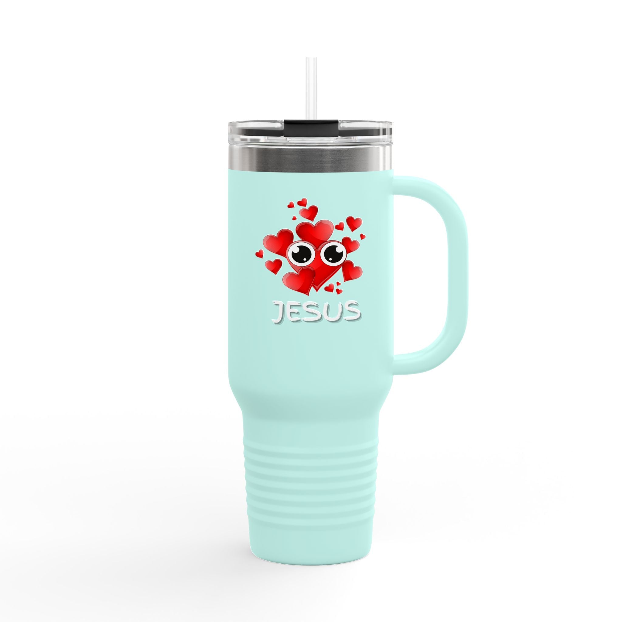 Eye Love Jesus White Insulated Travel Mug, 40oz White