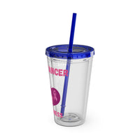 Breast Cancer Awareness 16oz Tumbler with Straw - Butterfly, Heart