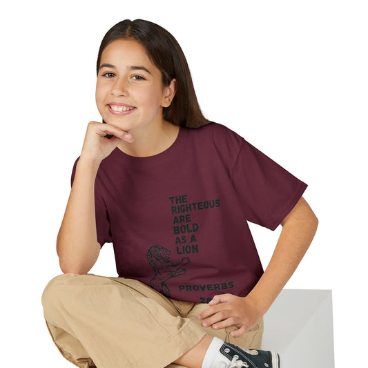 The Righteous Are Bold as a Lion Youth T-shirt
