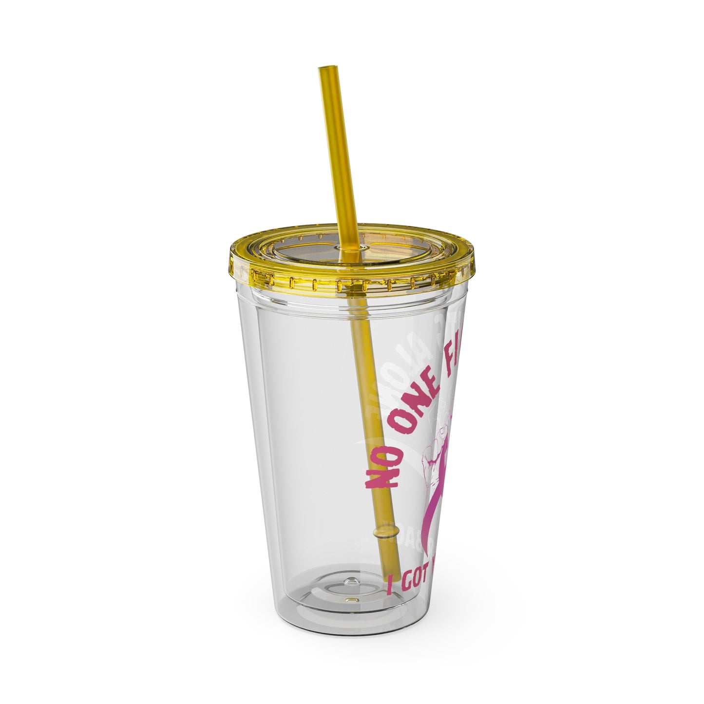 "No One Fights Alone" 16oz Tumbler with Straw
