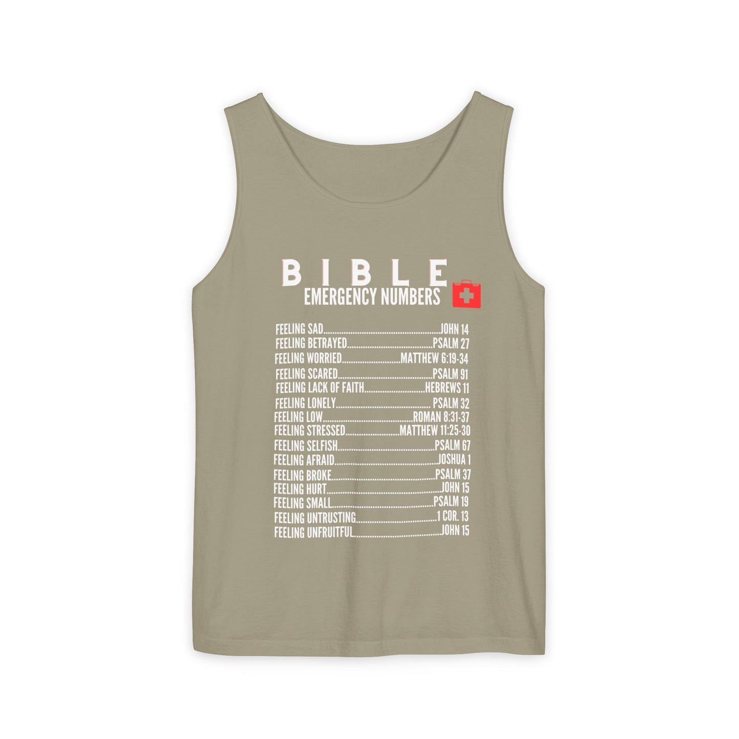 Bible Emergency Numbers Tank Top - White