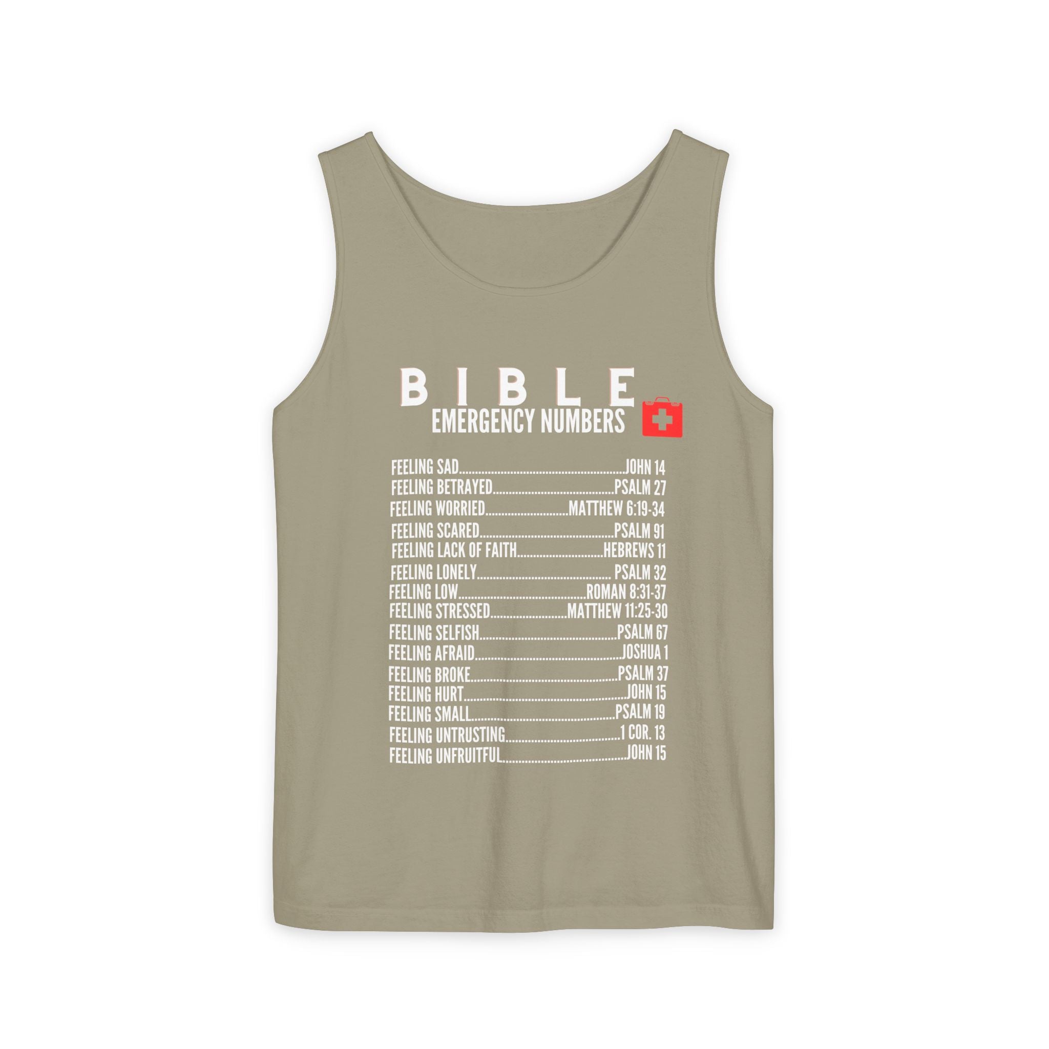 Bible Emergency Numbers Tank Top - White