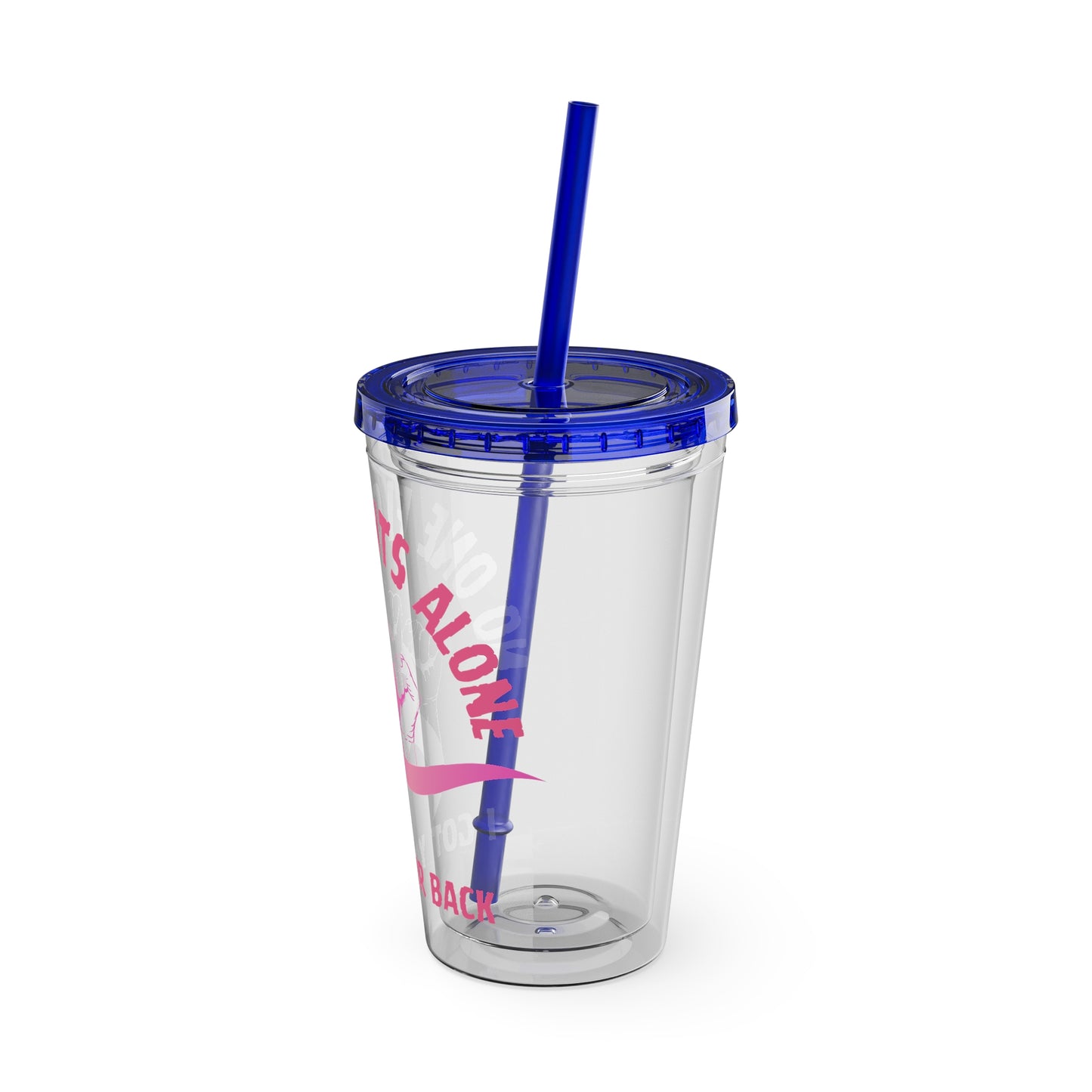 "No One Fights Alone" 16oz Tumbler with Straw