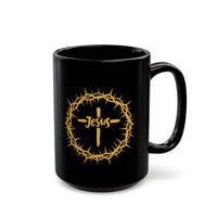 Jesus Crown of Thorns Black Coffee Mug (11oz/15oz)