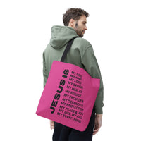 Christian JESUS IS Tote Bag - Pink