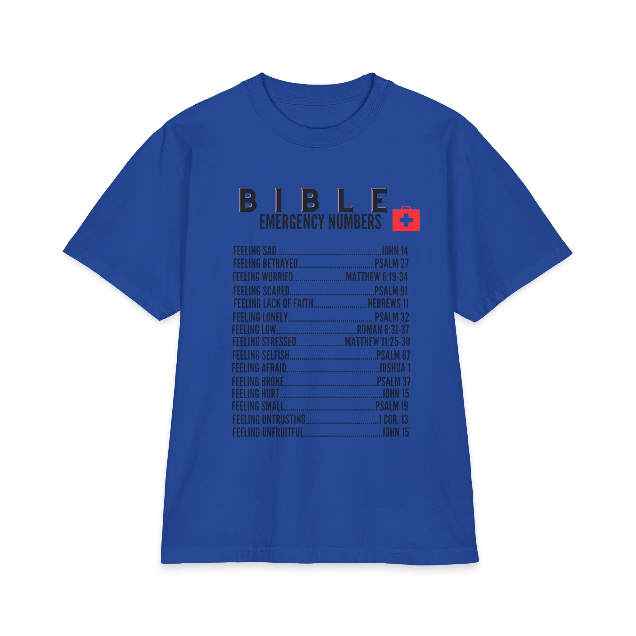 Bible Emergency Numbers - 7X only - Black