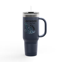 Anchored in the Lord 40oz Insulated Travel Mug Black