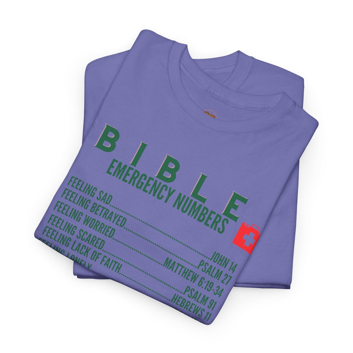 Bible Emergency Numbers Tee - Green
