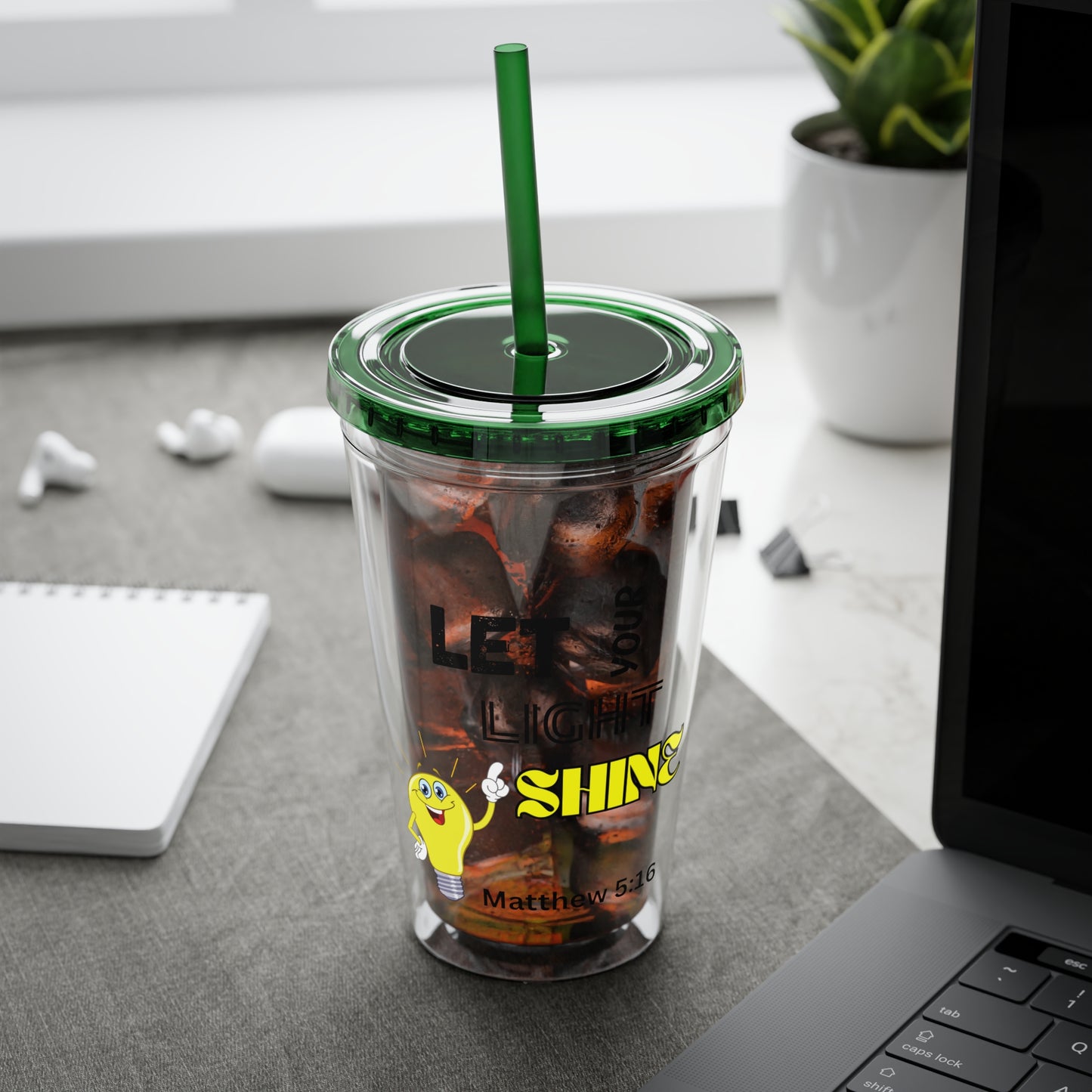Let Your Light Shine 16oz Tumbler With Straw