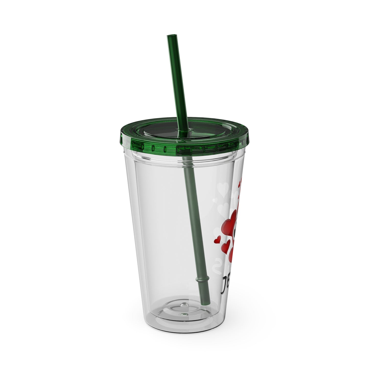 Jesus Heart Love 16oz Tumbler with Straw