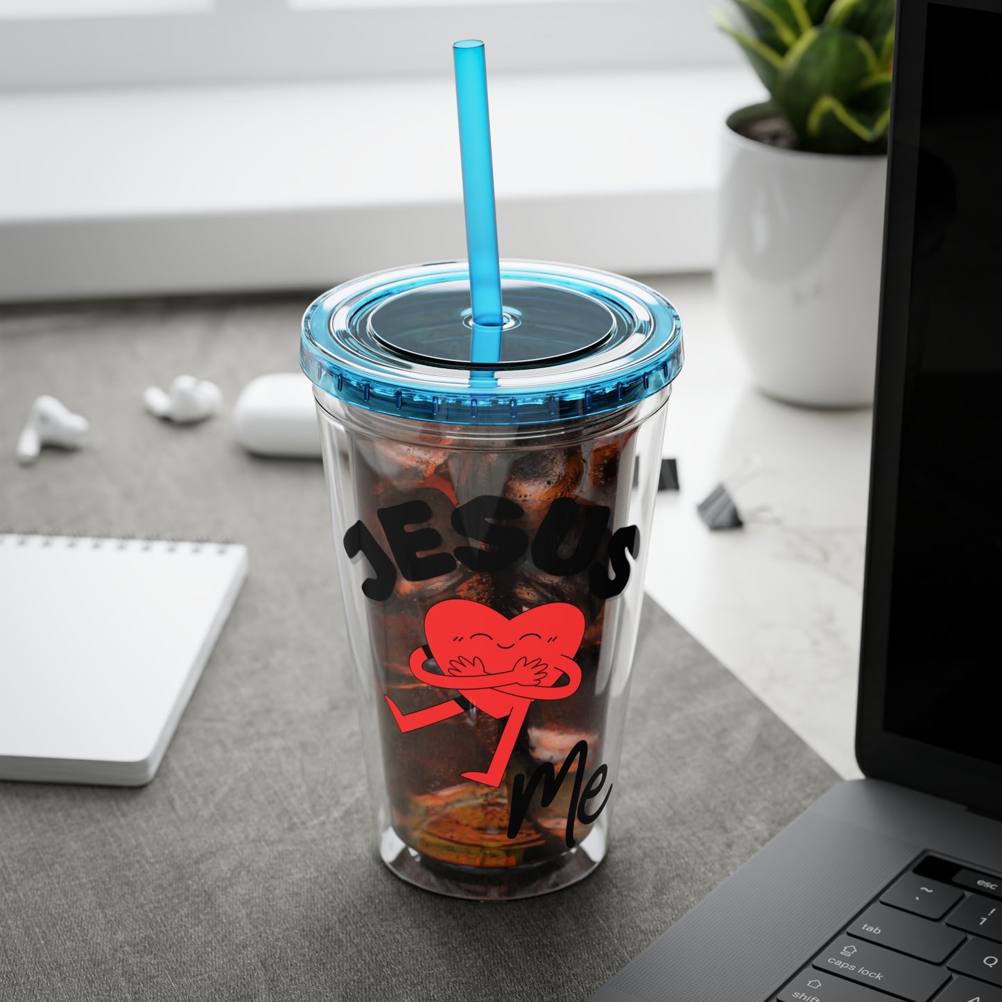 Jesus Loves Me 16oz Tumbler with Straw
