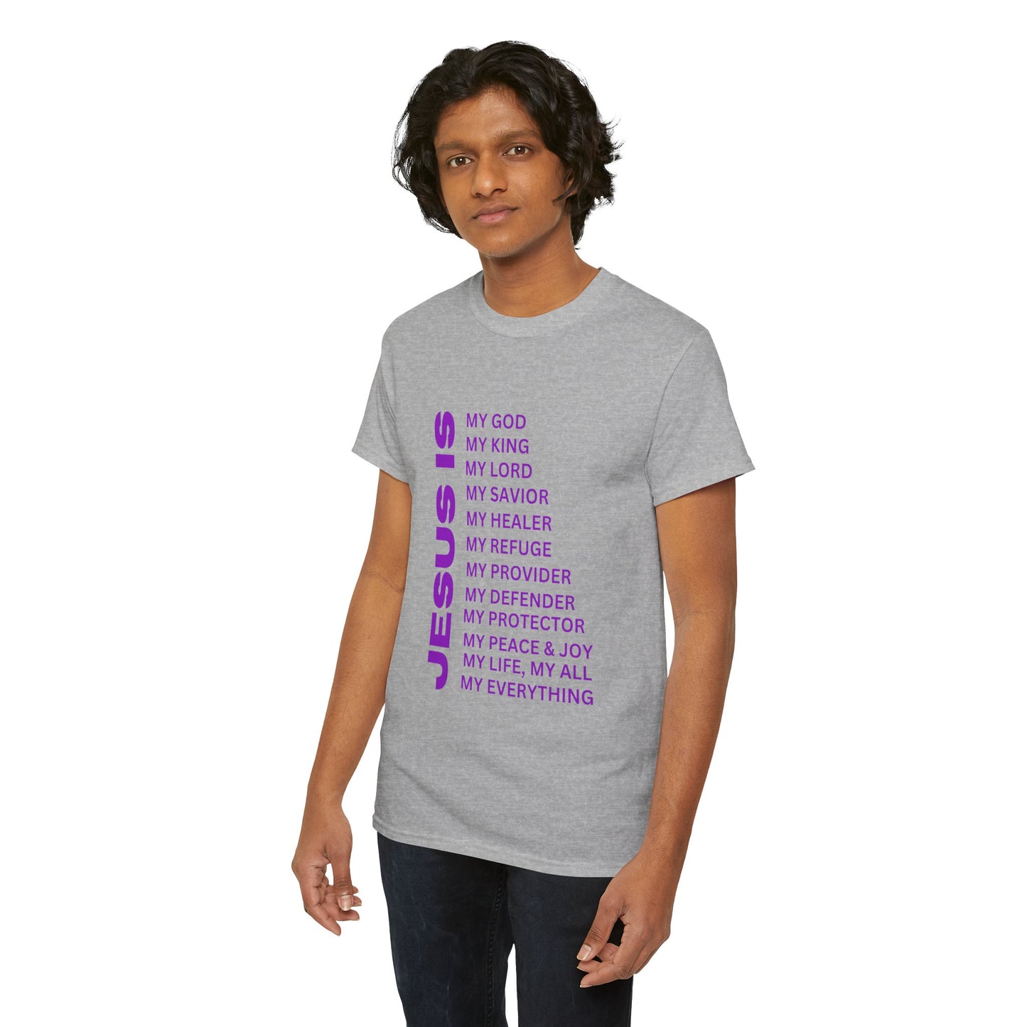 Christian JESUS IS T-shirt - Purple