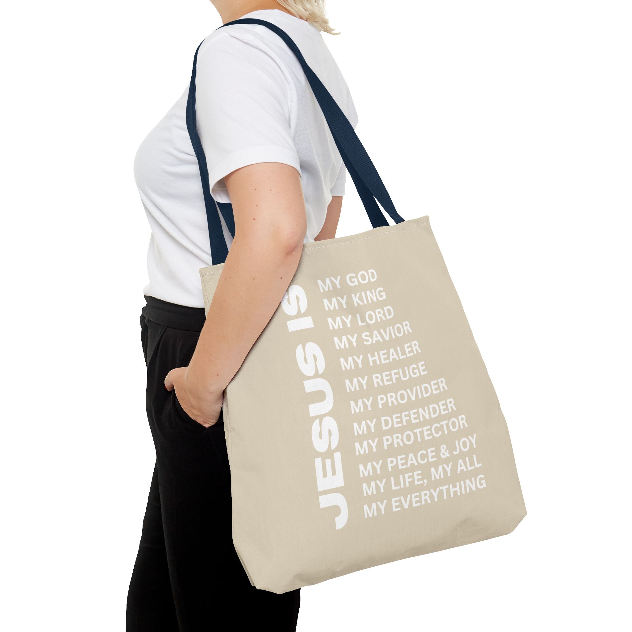 Christian JESUS IS Tote Bag - Sand