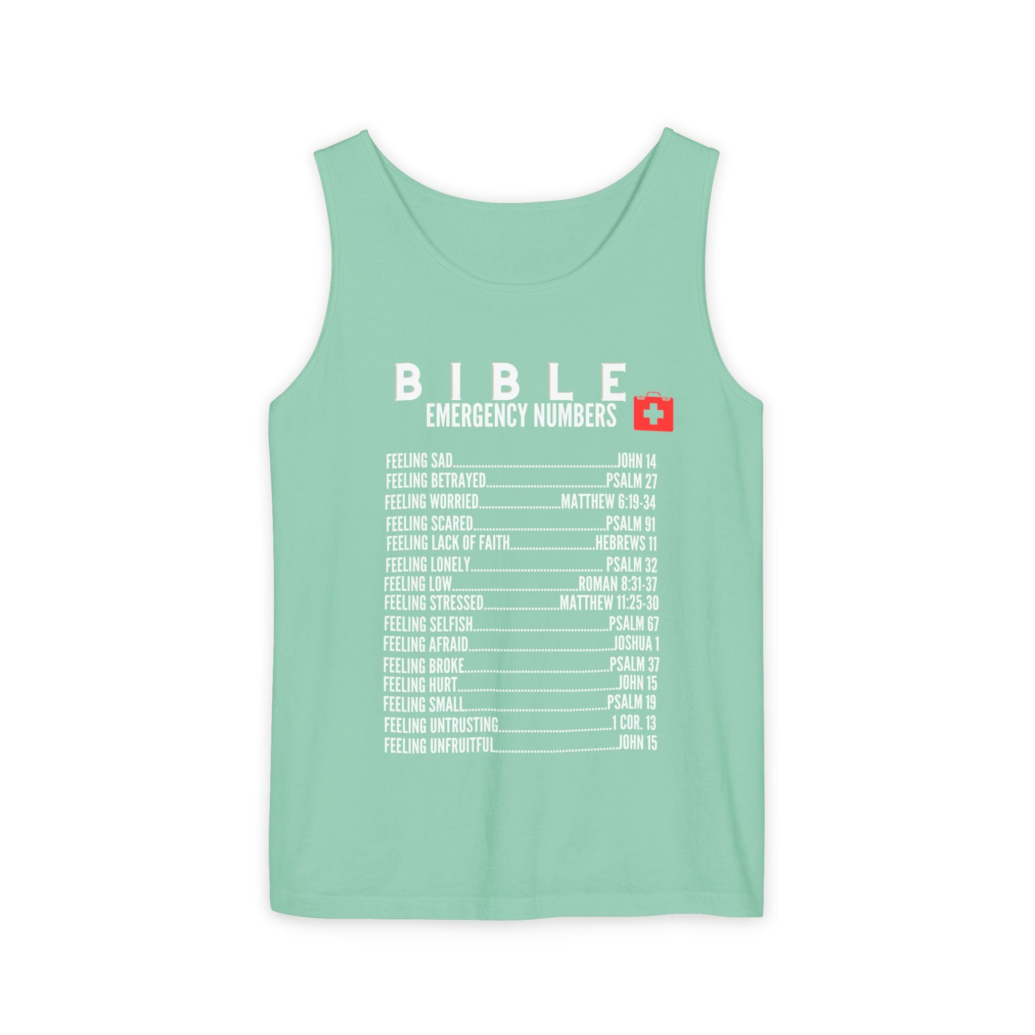Bible Emergency Numbers Tank Top - White