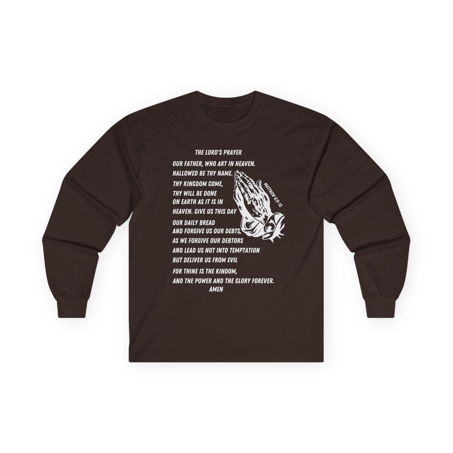 The Lord's Prayer Long Sleeve Tee- White