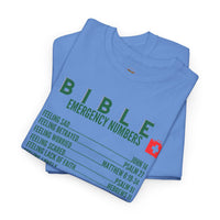 Bible Emergency Numbers Tee - Green
