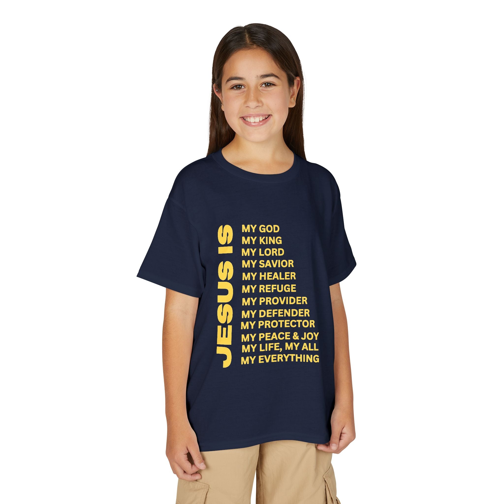 Christian JESUS IS Youth Short Sleeve - Yellow