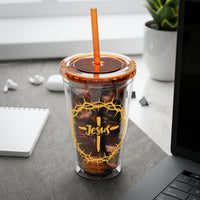 Jesus Crown of Thorns 16oz Tumbler with Straw